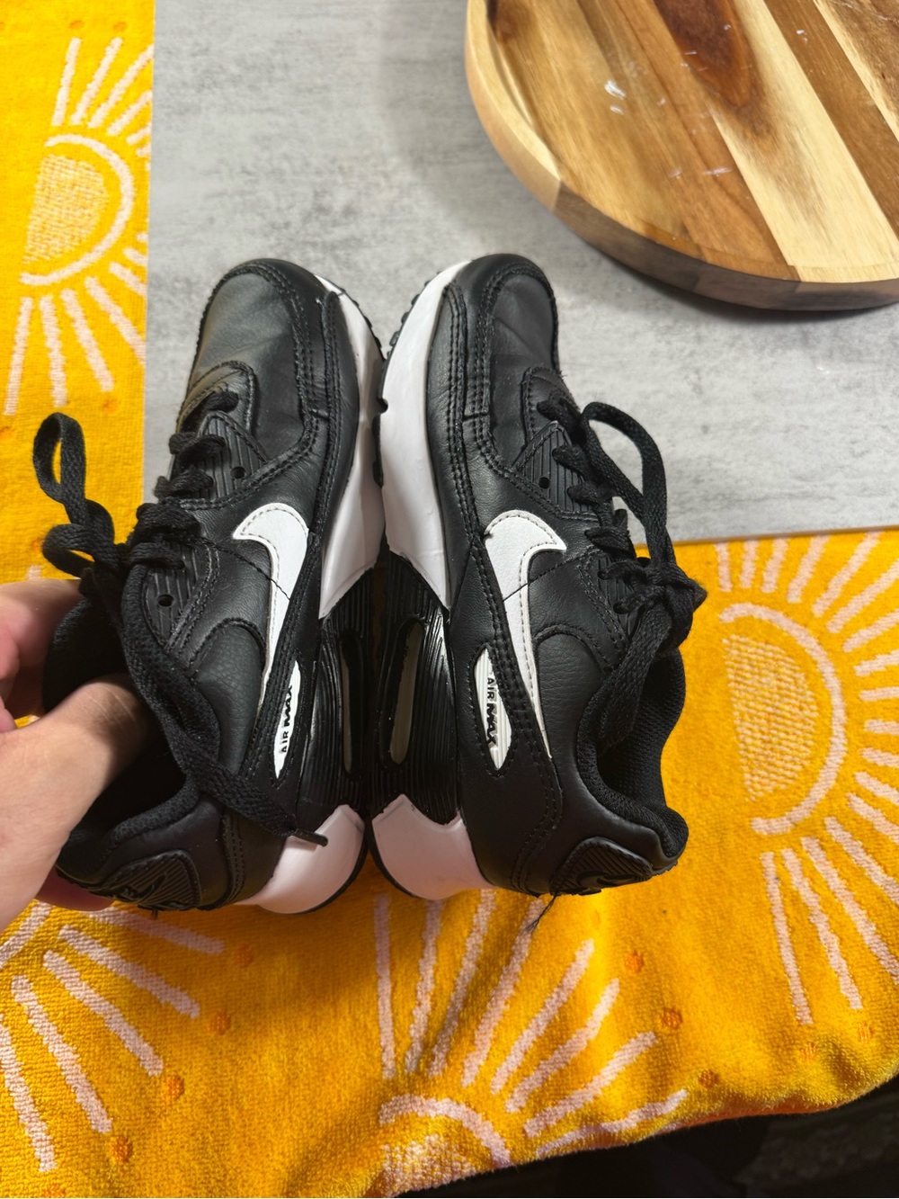 Nike Air Max 90 Kids' Shoes (Black/White) size 2Y - Picture 6 of 7